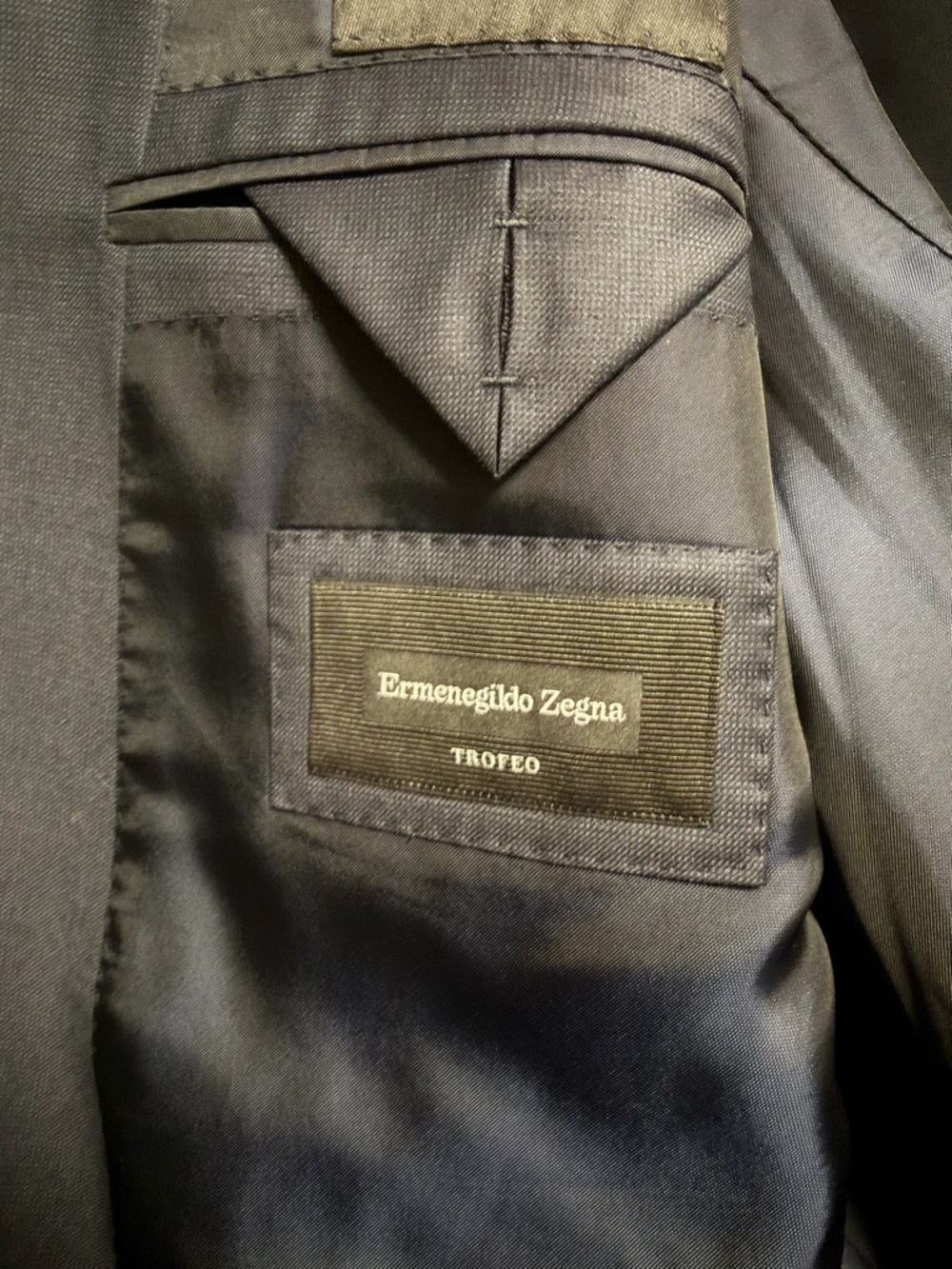 Ermenegildo Zegna Trofeo Milano Tic Tac Weave Suit Navy Blue 56R Or 46R US - Picture 8 of 15